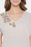 The Kaftan Company Cotton Nightdress - Brown — thumbnail 6