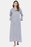 The Kaftan Company Cotton Nightdress - Grey — thumbnail 1