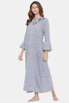 The Kaftan Company Cotton Nightdress - Grey — thumbnail 3