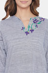 The Kaftan Company Cotton Nightdress - Grey — thumbnail 6