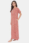 The Kaftan Company Cotton Nightdress - Orange — thumbnail 3
