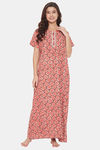 The Kaftan Company Cotton Nightdress - Orange — thumbnail 5