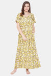 The Kaftan Company Cotton Nightdress - Yellow — thumbnail 1