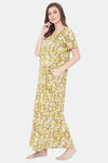 The Kaftan Company Cotton Nightdress - Yellow — thumbnail 3