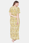 The Kaftan Company Cotton Nightdress - Yellow — thumbnail 4