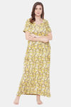 The Kaftan Company Cotton Nightdress - Yellow — thumbnail 5
