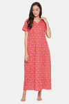 The Kaftan Company Cotton Nightdress - Red — thumbnail 1