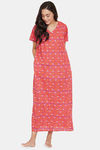 The Kaftan Company Cotton Nightdress - Red — thumbnail 5