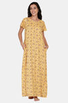 The Kaftan Company Rayon Nightdress - Yellow — thumbnail 1