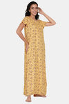 The Kaftan Company Rayon Nightdress - Yellow — thumbnail 2