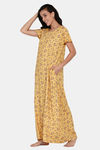 The Kaftan Company Rayon Nightdress - Yellow — thumbnail 3