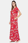 The Kaftan Company Rayon Nightdress - Red — thumbnail 3