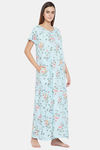 The Kaftan Company Rayon Nightdress - Blue — thumbnail 2