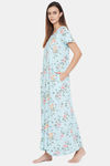 The Kaftan Company Rayon Nightdress - Blue — thumbnail 3