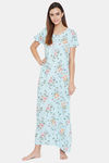The Kaftan Company Rayon Nightdress - Blue — thumbnail 5