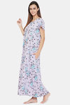 The Kaftan Company Rayon Nightdress - Purple — thumbnail 3