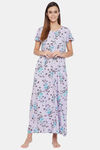 The Kaftan Company Rayon Nightdress - Purple — thumbnail 5