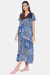 The Kaftan Company Rayon Nightdress - Navy Blue — thumbnail 3