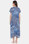 The Kaftan Company Rayon Nightdress - Navy Blue — thumbnail 4