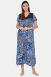 The Kaftan Company Rayon Nightdress - Navy Blue — thumbnail 5