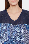 The Kaftan Company Rayon Nightdress - Navy Blue — thumbnail 6