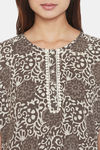 The Kaftan Company Cotton Full Length Nightdress - Grey — thumbnail 6