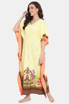 The Kaftan Company Full Length Nightydress - Yellow — thumbnail 3