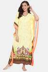 The Kaftan Company Full Length Nightydress - Yellow — thumbnail 5