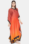 The Kaftan Company Rayon Full Length Nightdress - Orange — thumbnail 2