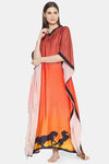 The Kaftan Company Rayon Full Length Nightdress - Orange — thumbnail 3