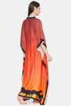 The Kaftan Company Rayon Full Length Nightdress - Orange — thumbnail 4