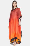 The Kaftan Company Rayon Full Length Nightdress - Orange — thumbnail 5