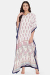 The Kaftan Company Rayon Full Length Nightdress - White — thumbnail 1