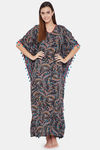 The Kaftan Company Modal Full Length Nightdress - Black — thumbnail 1