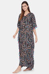 The Kaftan Company Modal Full Length Nightdress - Black — thumbnail 3