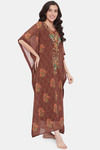 The Kaftan Company Full Length Nightdress - Brown — thumbnail 2