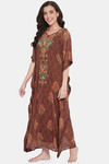The Kaftan Company Full Length Nightdress - Brown — thumbnail 3