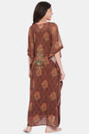 The Kaftan Company Full Length Nightdress - Brown — thumbnail 4