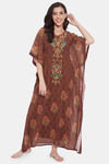 The Kaftan Company Full Length Nightdress - Brown — thumbnail 5