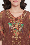 The Kaftan Company Full Length Nightdress - Brown — thumbnail 8