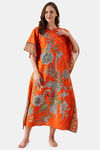 The Kaftan Company Cotton Full Length Nightdress - Orange — thumbnail 2