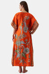 The Kaftan Company Cotton Full Length Nightdress - Orange — thumbnail 5