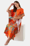 The Kaftan Company Cotton Full Length Nightdress - Orange — thumbnail 6