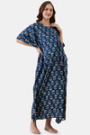 The Kaftan Company Rayon Full Length Nightdress - Blue — thumbnail 2