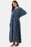 The Kaftan Company Rayon Full Length Nightdress - Blue — thumbnail 3