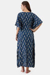 The Kaftan Company Rayon Full Length Nightdress - Blue — thumbnail 4