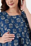 The Kaftan Company Rayon Full Length Nightdress - Blue — thumbnail 5