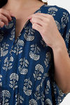 The Kaftan Company Rayon Full Length Nightdress - Blue — thumbnail 7