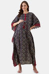 The Kaftan Company Cotton Full Length Nightdress - Blue — thumbnail 1