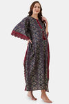 The Kaftan Company Cotton Full Length Nightdress - Blue — thumbnail 2